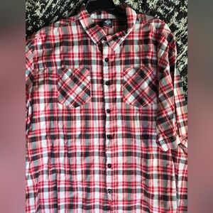 Ecko 4x Men's button down shirt red black white